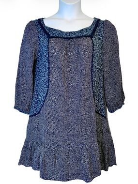 Anthropologie Holding Horses Floral Geo Print Tunic / mini Dress Size 12 Large